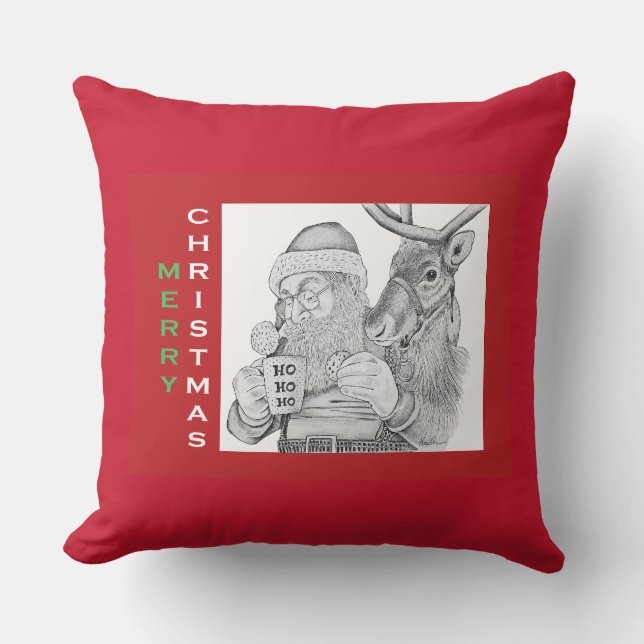 Coussin Père Noël et Reindeer (Recto)
