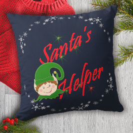 Coussin Père Noël Helper Christmas Elf vacances Whimsical