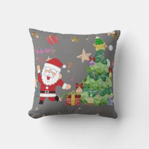 Coussin père Noël heureux pour la nouvelle année