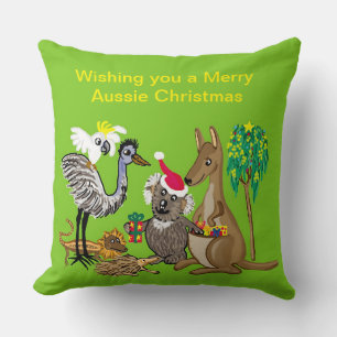 Coussin Père Noël koala donne des cadeaux de Noël australi