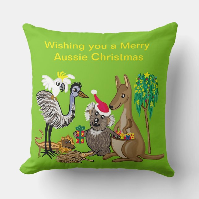 Coussin Père Noël koala donne des cadeaux de Noël australi (Recto)