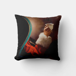Coussin Père Noël la pause café Vintage