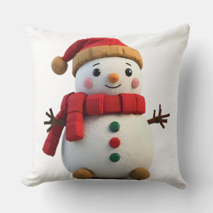 Coussin Père Noël Peluche Rétro Avec Écharpe Noël