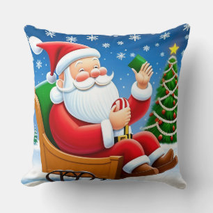 Coussin Père Noël profitant de la veille de Noël