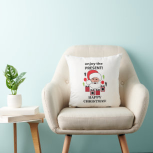 Coussin Père Noël Profitez Du Joyeux Noël Actuel Père Noël