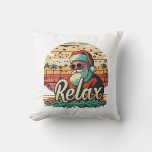 Coussin Père Noël Rétro avec un titre Relax