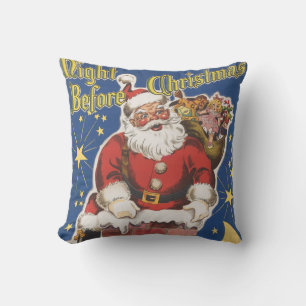 Coussin Père Noël vintage, Cette Nuit Avant Noël