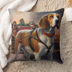 Coussin Période de fêtes de Noël Beagle