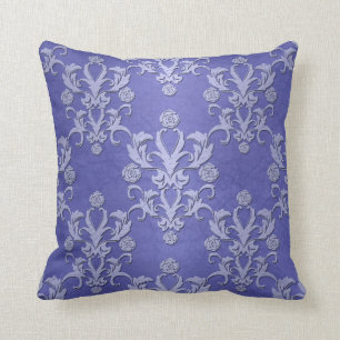Coussin Périwinkle Bleu Fancy Floral Damask Modèle