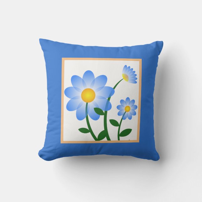 Coussin Périwinkle Blue Floral (Recto)