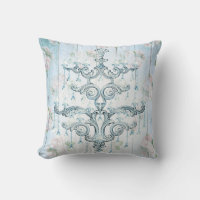 Perles de lustre bleu rustique Monogramme Vintage