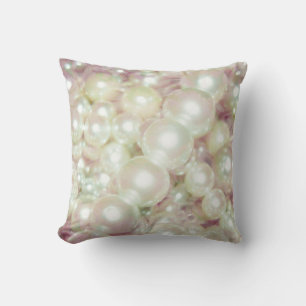 Coussin Perles et marguerite rose