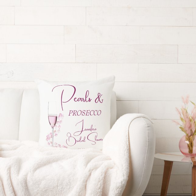 Coussin Perles et Prosecco Fête des mariées moderne élégan (Canapé)