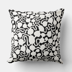 Coussin Perpetual Ant Farm v2 - Blanc sur Noir
