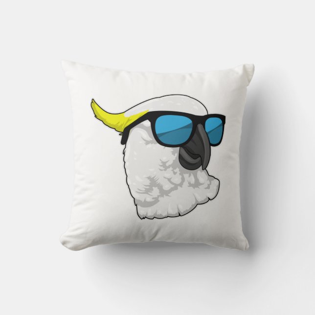 Coussin Perroquet avec lunettes de soleil (Recto)
