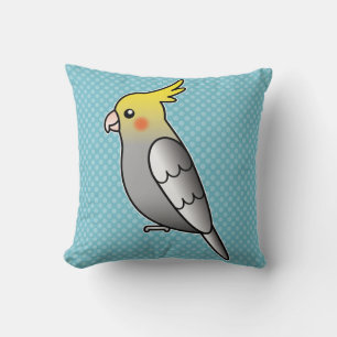 Coussin Perroquet Cacatoès Gris Dessin Animé