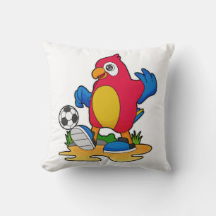 Coussin Perroquet comme joueur de football avec Soccer