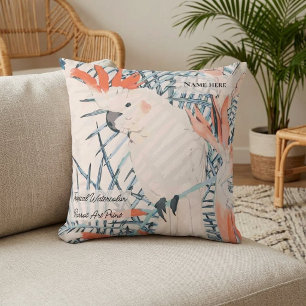 Coussin Perroquet Exotique Pastel Décor Tendance Jungle