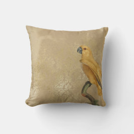 Coussin Perroquet jaune sur tan et or