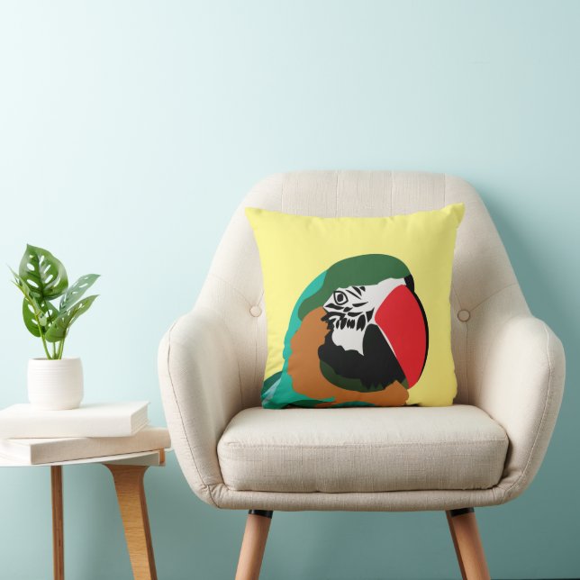 Coussin Perroquet Oiseau Coloré (Chaise)