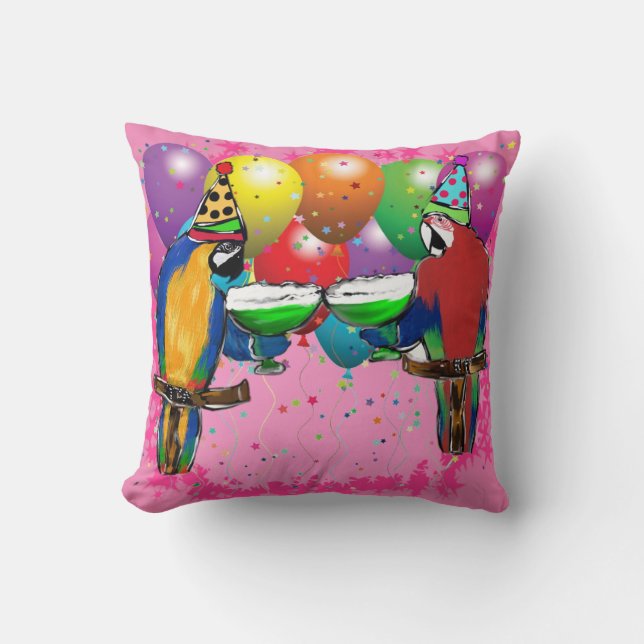 COUSSIN PERROQUETS D'ANNIVERSAIRE (Recto)