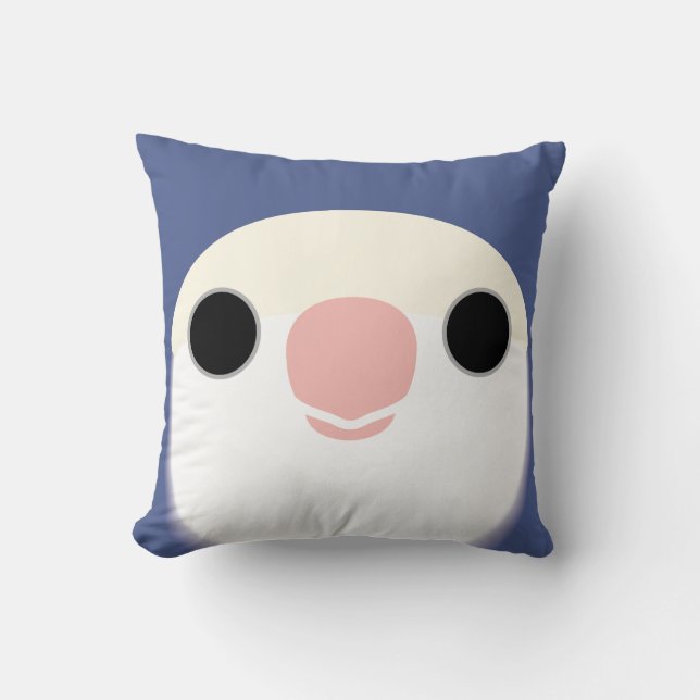 Coussin perruche Pêche-faite face (violette au visage (Recto)