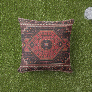 Coussin Perse Antique Vintage Rouge oriental Accent Rug