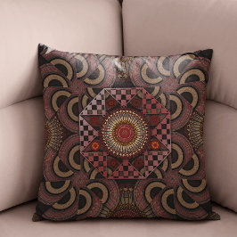 Coussin Perse sunniest encadré demi-cercle ethnique mandal