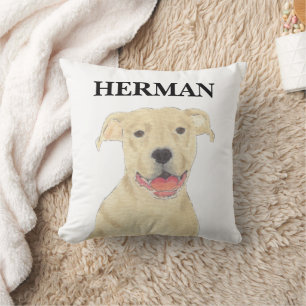 Coussin Personalisé Réversible Fun Tan Pitbull Staffy Chie