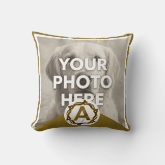 Coussin Personalized Artisan Monogram A | Wood Frame