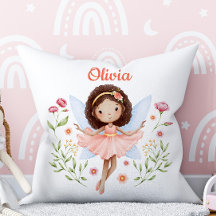 Personalized Baby Girl Pillow With A Fairy Print