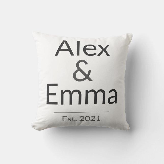 Coussin Personalized Couples Mug – Custom Names & Year Gif (Recto)