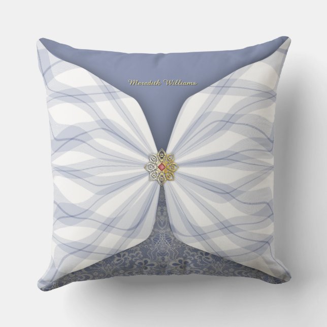 Coussin Personalized Dusty Blue Textile Illusion (Verso)
