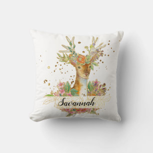 Coussin Personalized Floral Deer