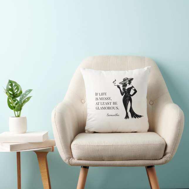 Coussin Personalized Glam Style Quote Design  (Chaise)