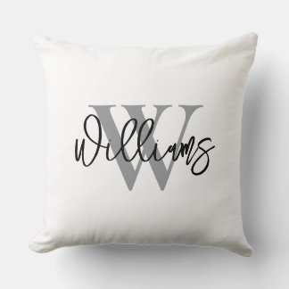 Coussin Personalized Last Name Wedding Throw Pillow