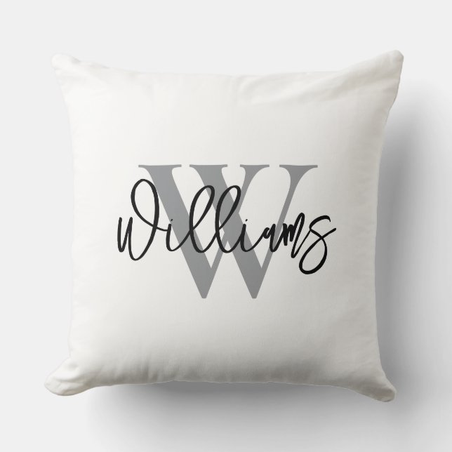 Coussin Personalized Last Name Wedding Throw Pillow (Recto)
