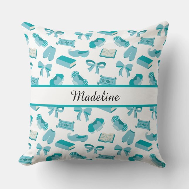 Coussin Personalized Magical Storybook Princess Teal (Recto)