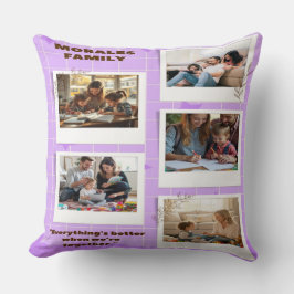 Coussin Personalized Morals Family Photo Collage 