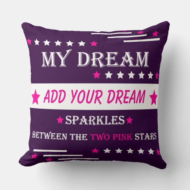 Coussin Personalized My Dream Between the Two Pink Stars (Recto)
