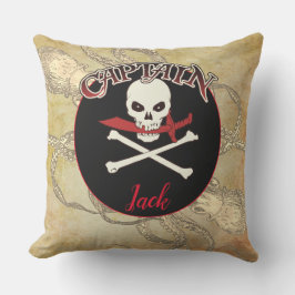 Coussin Personalized Pirate Captain Throw Pillow
