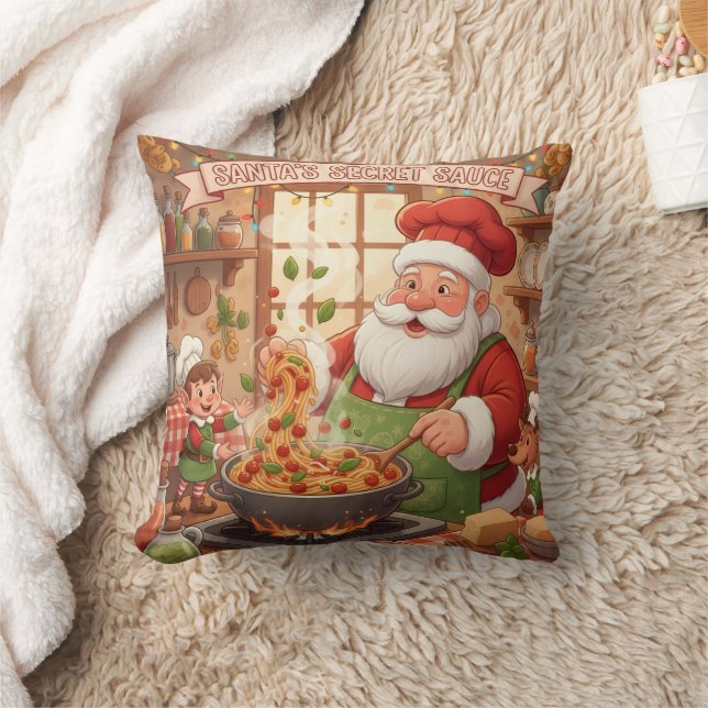 Coussin Personalized Santa Chef Pasta Night (Couverture)