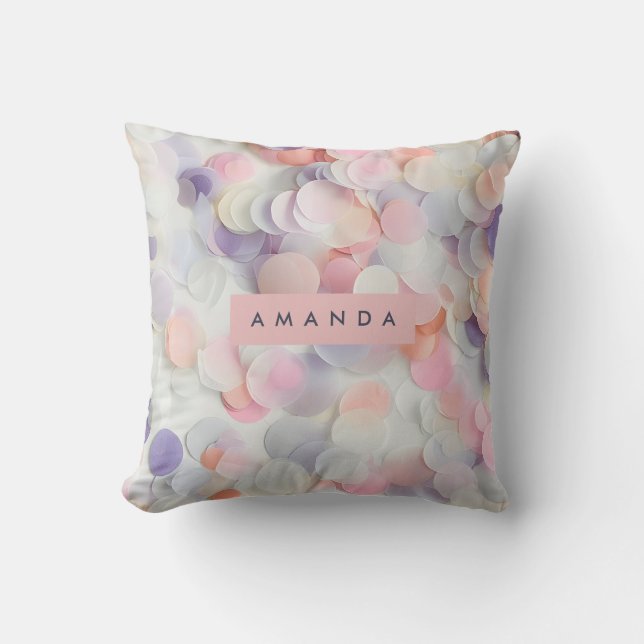 Coussin Personalized Soft Pastel Confetti Design (Recto)