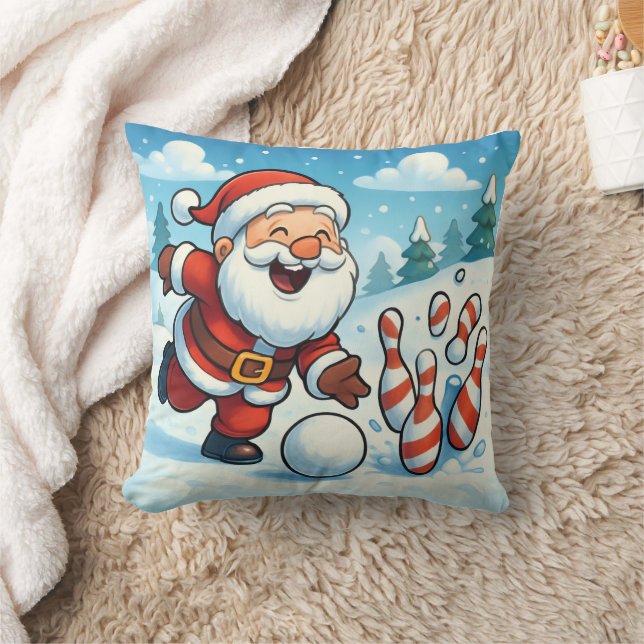 Coussin Personalized Striking Santa Bowling  (Couverture)