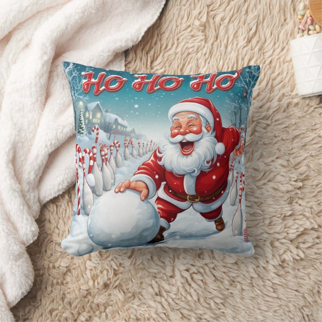 Coussin Personalized Striking Santa Bowling  (Couverture)
