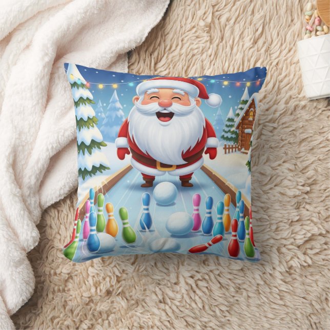 Coussin Personalized Striking Santa Bowling  (Couverture)