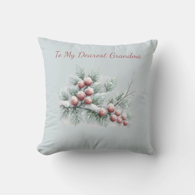 Coussin Personalized To My Dearest Grandma Frosted Winter  (Recto)