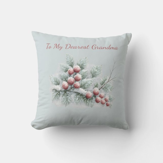 Coussin Personalized To My Dearest Grandma Frosted Winter  (Recto)