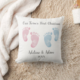 Coussin Personalized Twin Baby Footprint Pillow