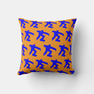 Coussin Personnage en course en bleu